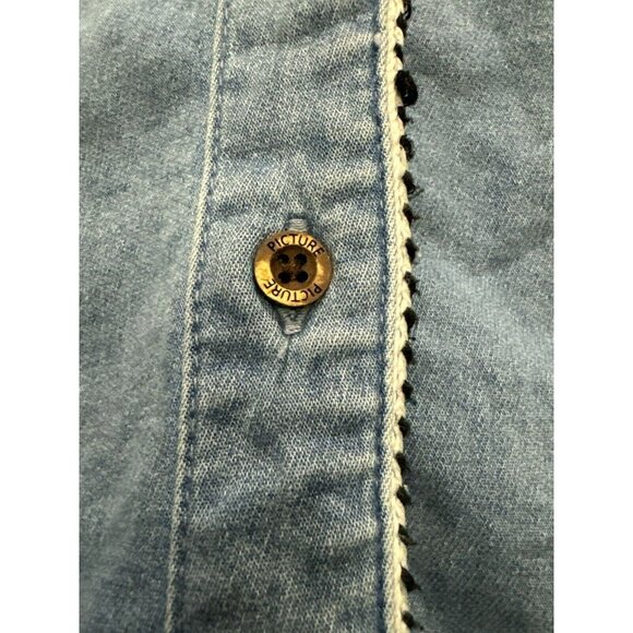 Picture Organic Clothing Company Super Soft Denim Cotton Shirt Jacket Size L - Picture 3 of 9